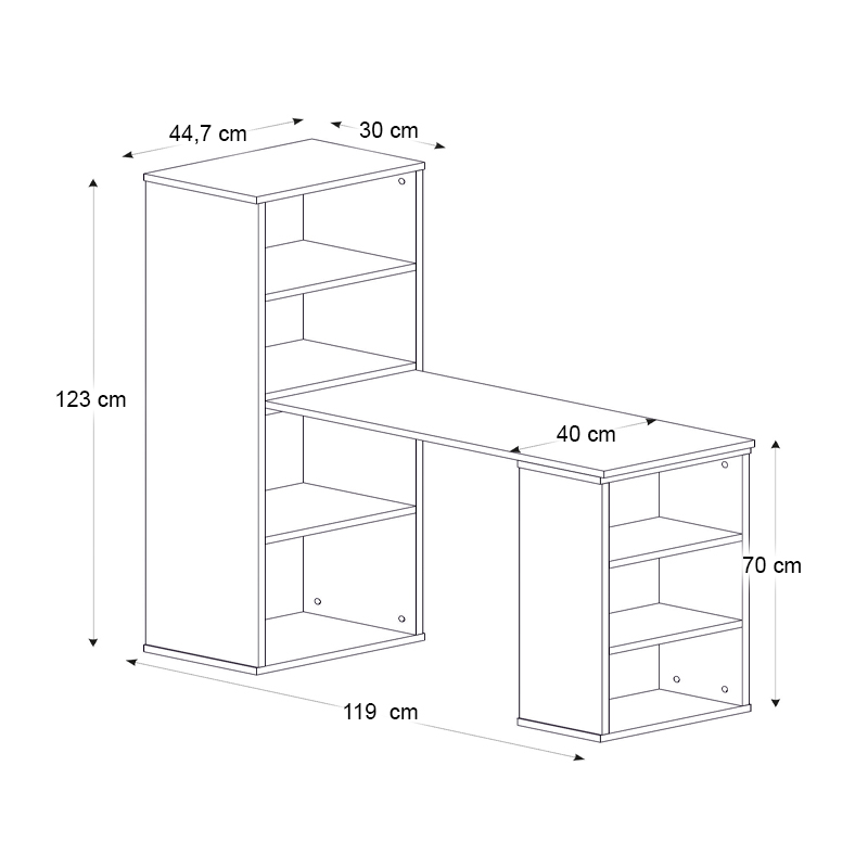 Γραφείο εργασίας πολυμορφικό χρώμα λευκό 8