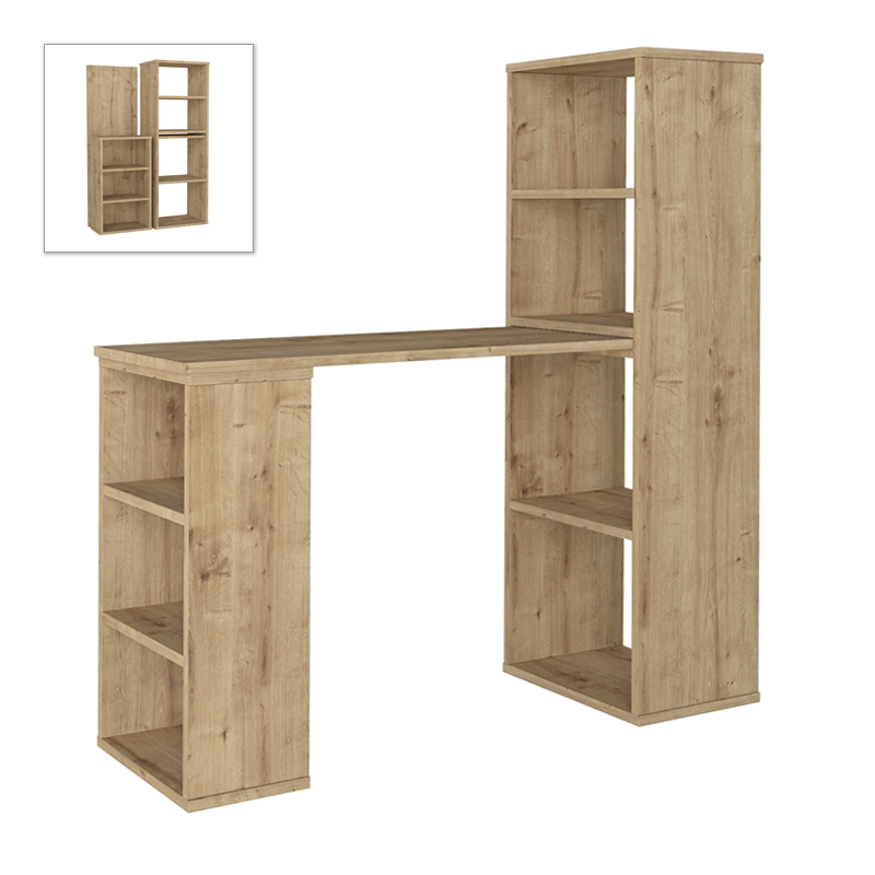 Γραφείο εργασίας πολυμορφικό χρώμα oak