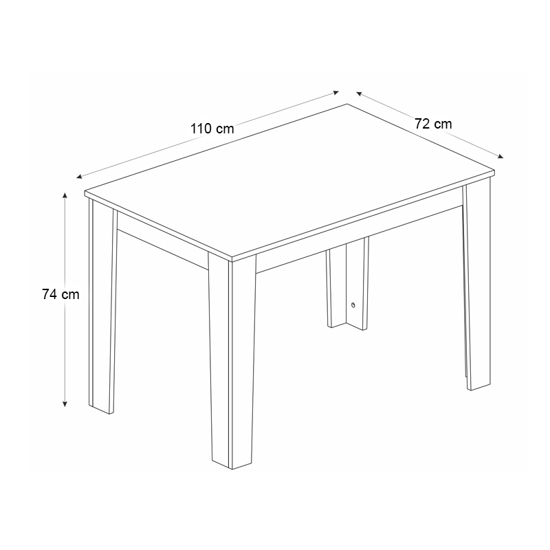 Τραπέζι χρώμα ανθρακί - oak 4