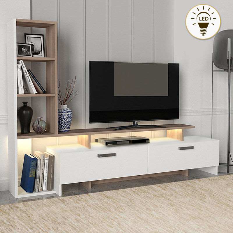 Σύνθεση τηλεόρασης Simal Megapap με LED χρώμα λευκό - cordoba 168,2x31,3x120εκ.