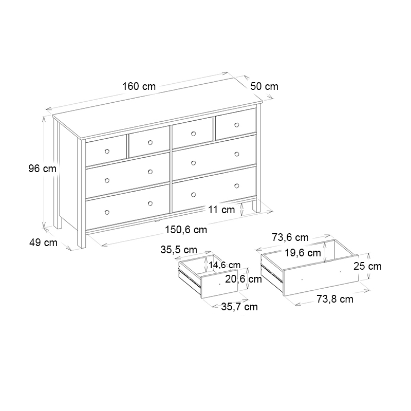 Συρταριέρα - Μπουφές χρώμα λευκό 6
