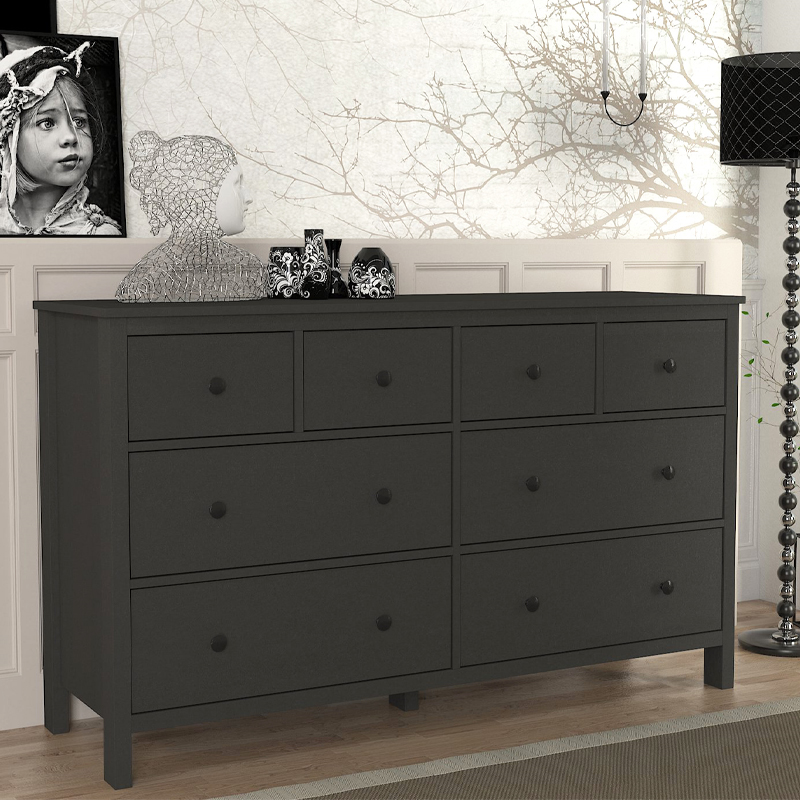 Συρταριέρα - Μπουφές Sabina Megapap χρώμα ανθρακί 160x50x96εκ.