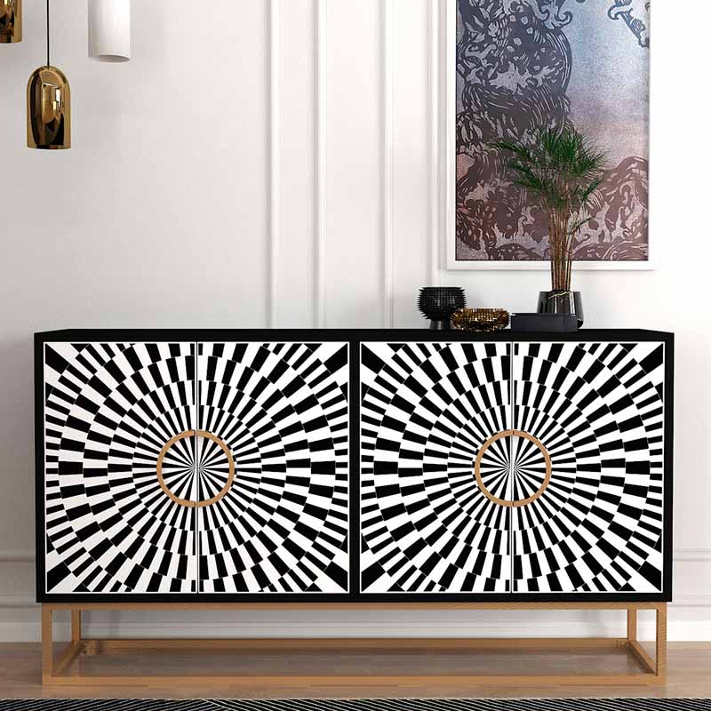 Μπουφές χρώμα μαύρο - ασπρόμαυρο 3