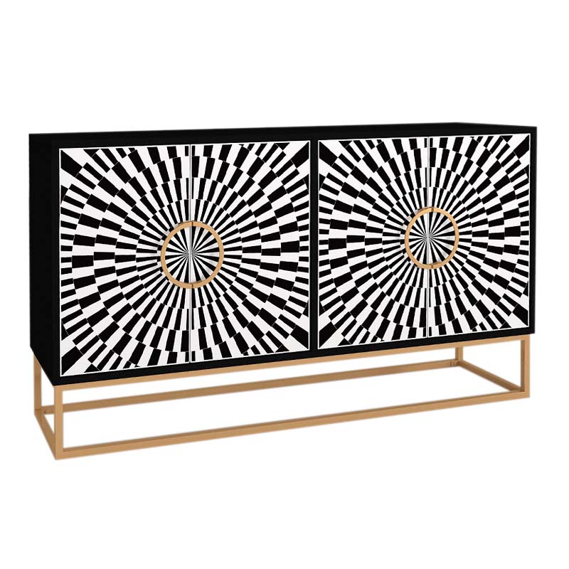 Μπουφές χρώμα μαύρο - ασπρόμαυρο 5