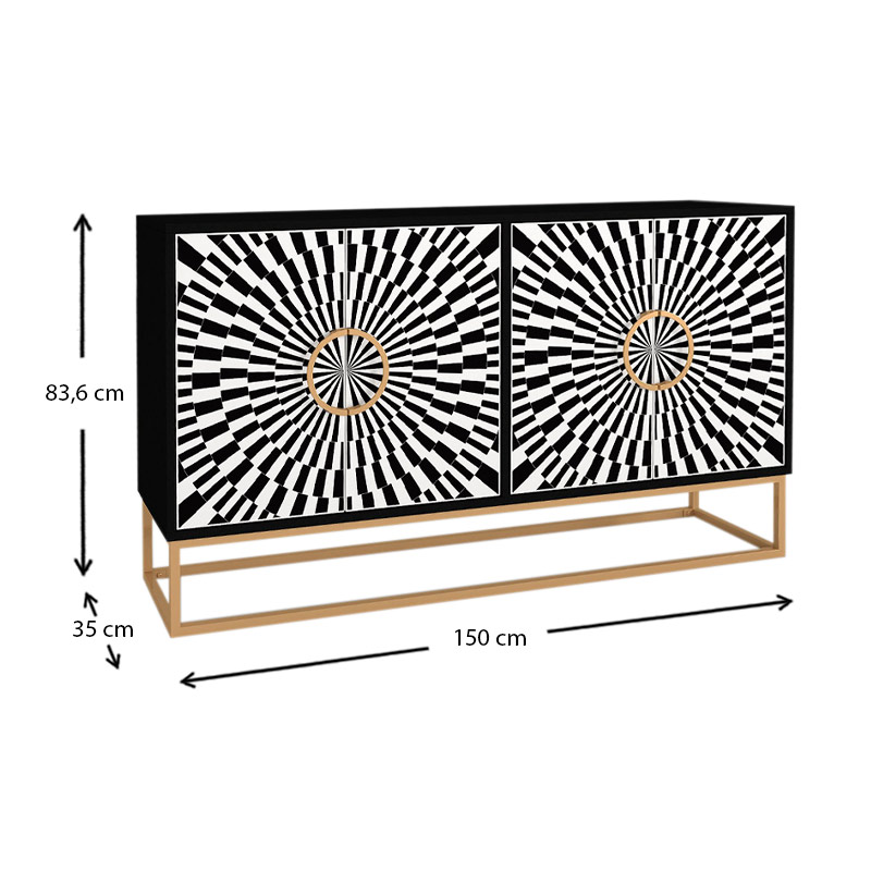Μπουφές χρώμα μαύρο - ασπρόμαυρο 6