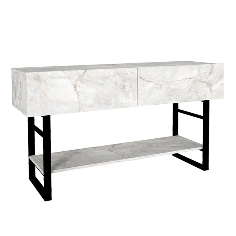 Κονσόλα χρώμα λευκό εφέ μαρμάρου 5
