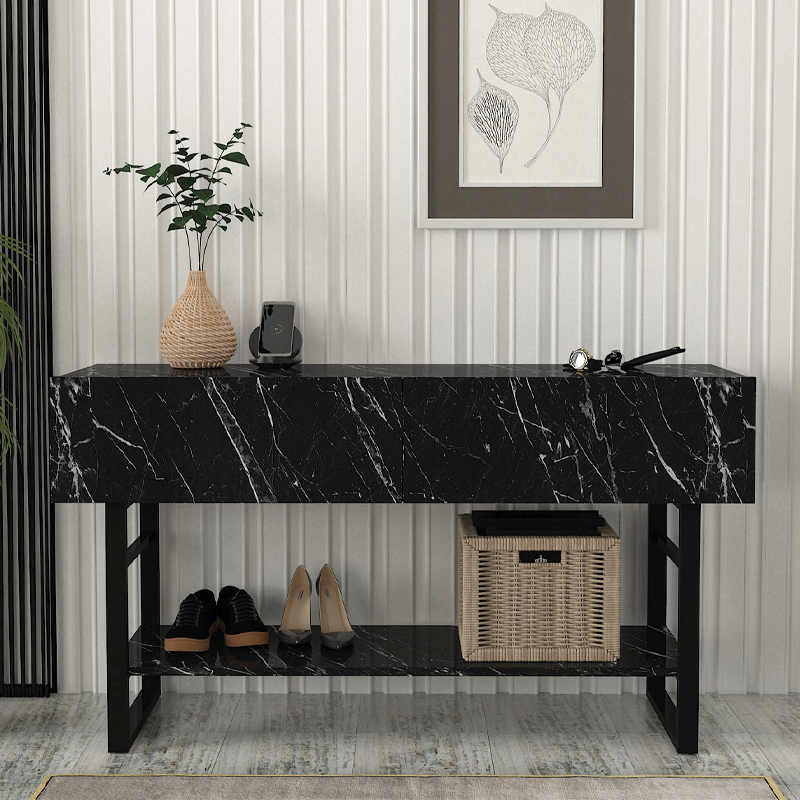 Κονσόλα χρώμα μαύρο εφέ μαρμάρου 3