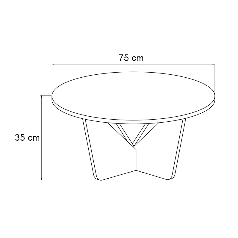 Τραπεζάκι σαλονιού χρώμα μαύρο εφέ μαρμάρου Ø75x35εκ. 5