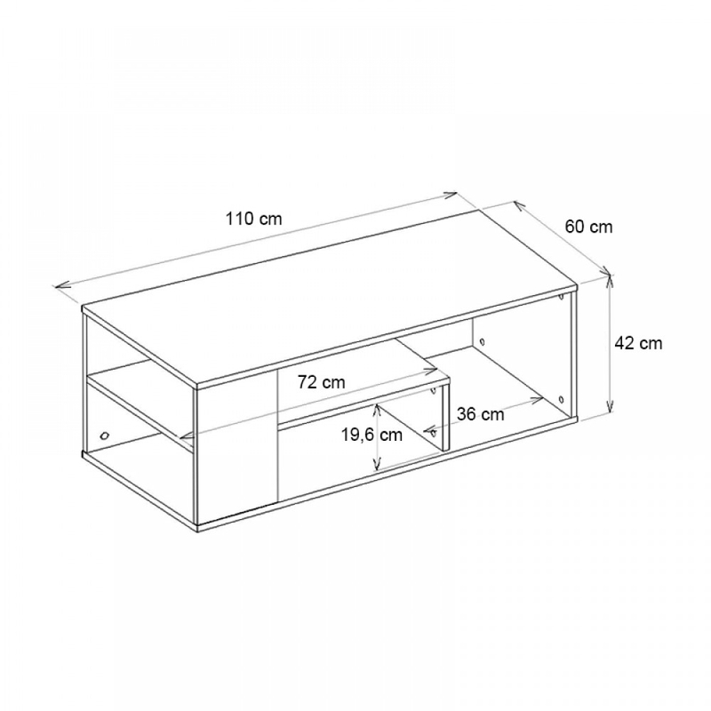 Τραπεζάκι σαλονιού χρώμα μαύρο - καρυδί 7