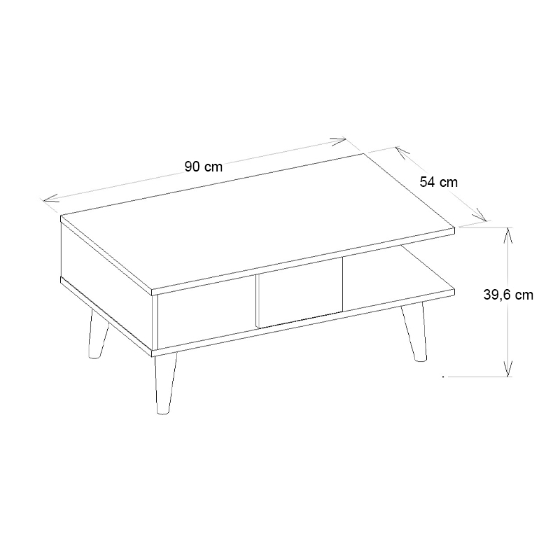 Τραπεζάκι σαλονιού χρώμα καρυδί - μαύρο εφέ μαρμάρου 6
