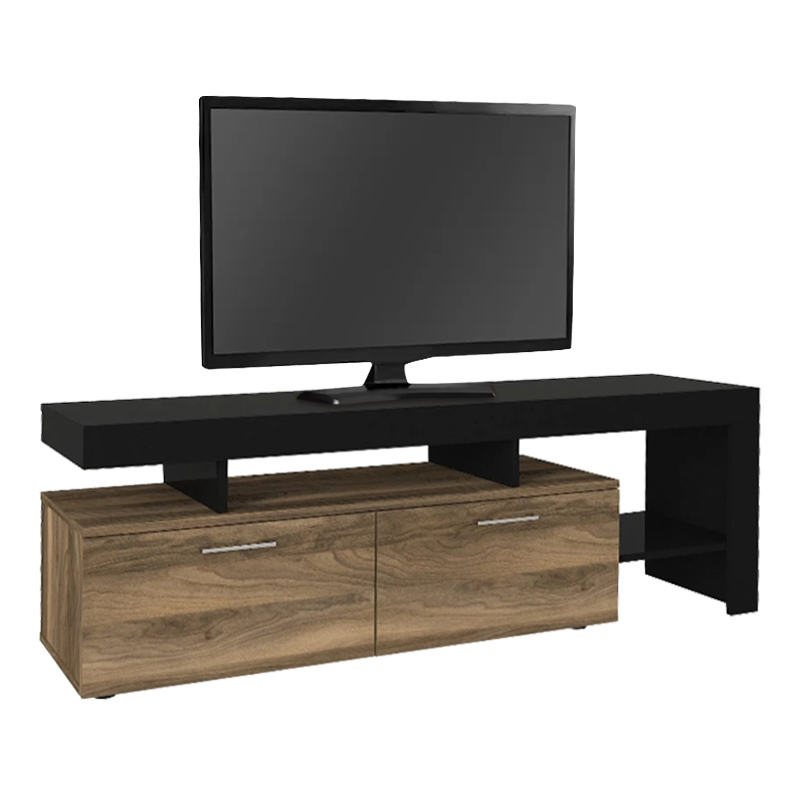 Έπιπλο τηλεόρασης χρώμα μαύρο - καρυδί 5