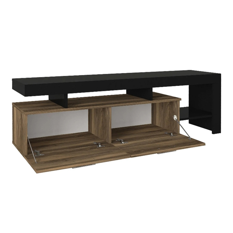 Έπιπλο τηλεόρασης χρώμα μαύρο - καρυδί 6