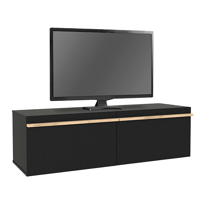 Έπιπλο τηλεόρασης επιτοίχιο με LED χρώμα μαύρο 4