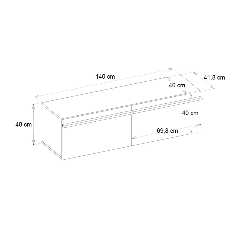 Έπιπλο τηλεόρασης επιτοίχιο με LED χρώμα μαύρο 5