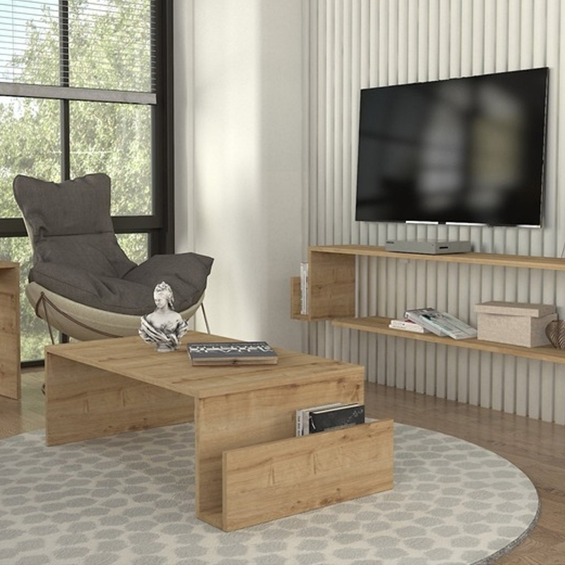 Τραπεζάκι σαλονιού χρώμα oak 4