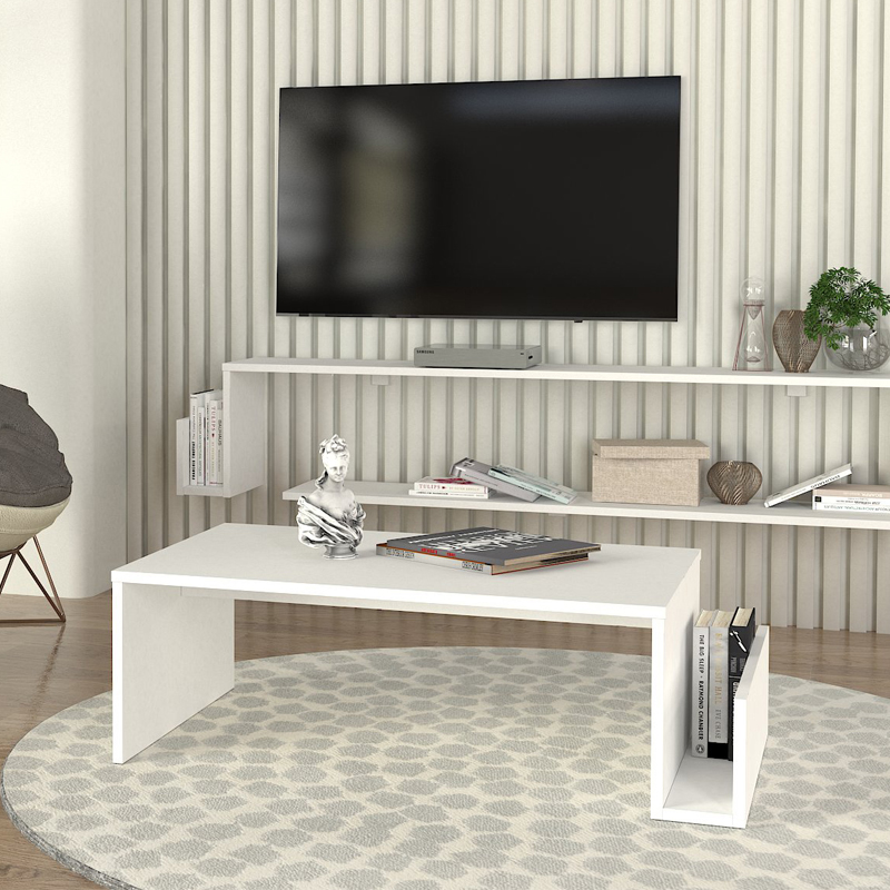 Τραπεζάκι σαλονιού χρώμα λευκό 4