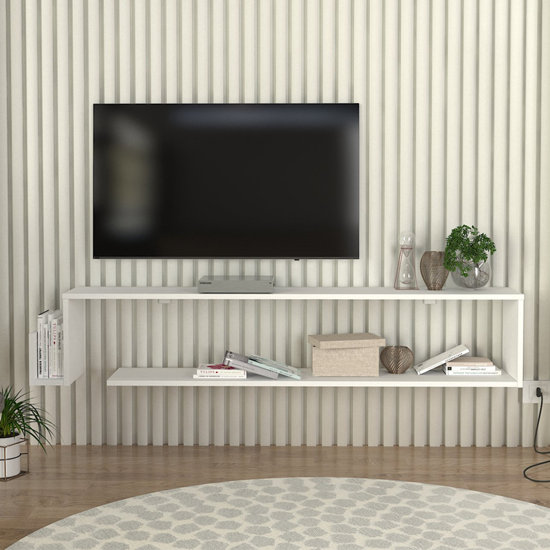 Έπιπλο τηλεόρασης επιτοίχιο χρώμα λευκό 2