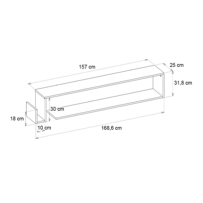 Έπιπλο τηλεόρασης επιτοίχιο χρώμα λευκό 7