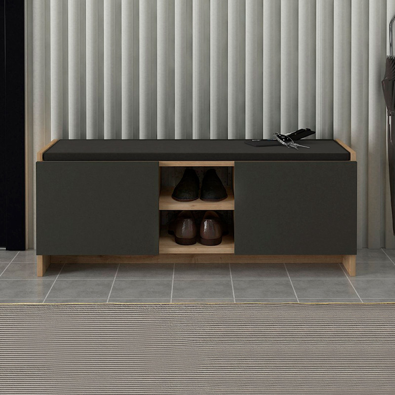Παπουτσοθήκη χρώμα oak - ανθρακί 3