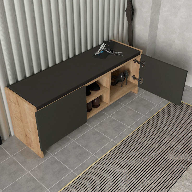 Παπουτσοθήκη χρώμα oak - ανθρακί 4