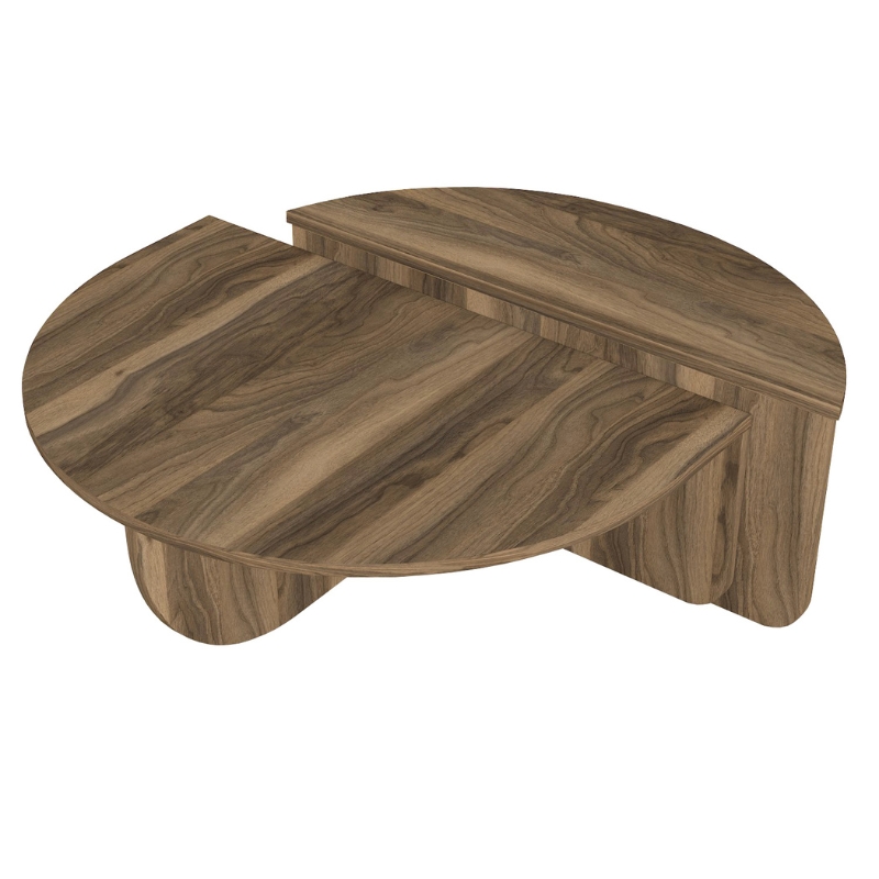 Τραπεζάκι σαλονιού χρώμα καρυδί Ø85x35εκ. 5