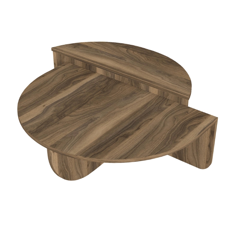 Τραπεζάκι σαλονιού χρώμα καρυδί Ø85x35εκ. 6