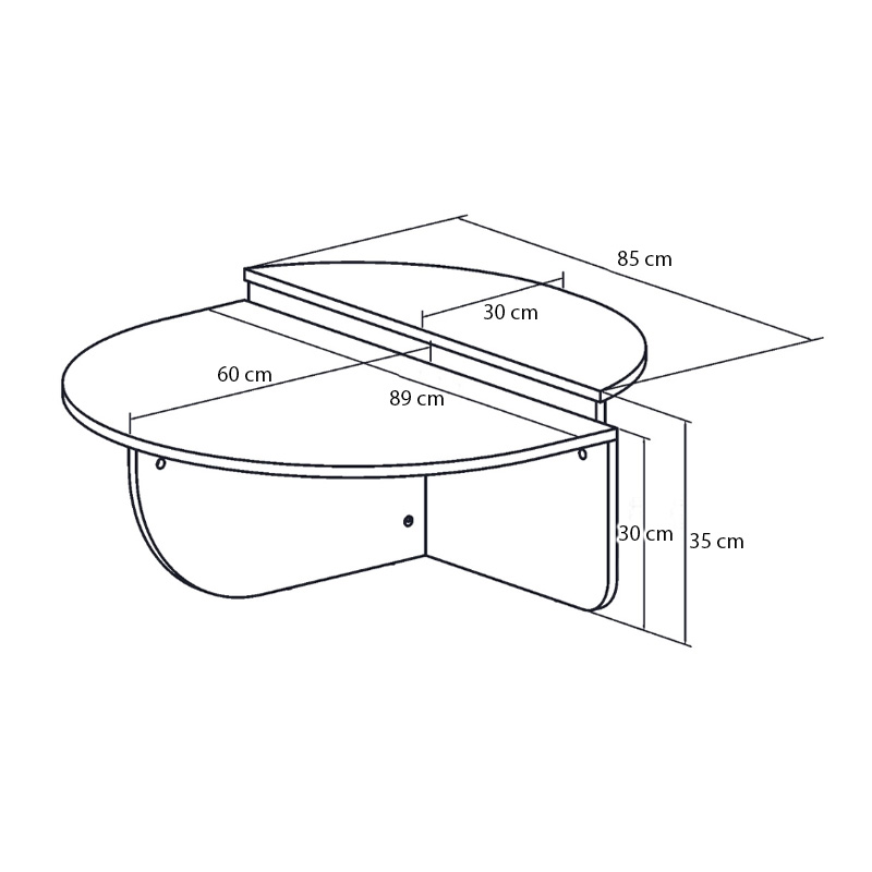 Τραπεζάκι σαλονιού χρώμα καρυδί Ø85x35εκ. 7