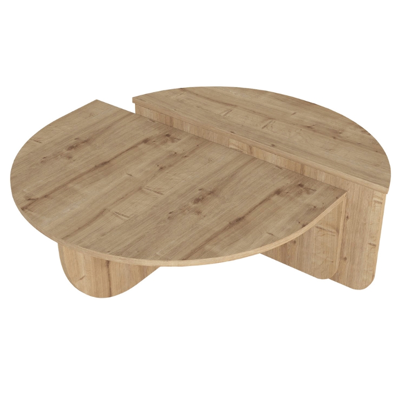 Τραπεζάκι σαλονιού χρώμα oak Ø85x35εκ. 5