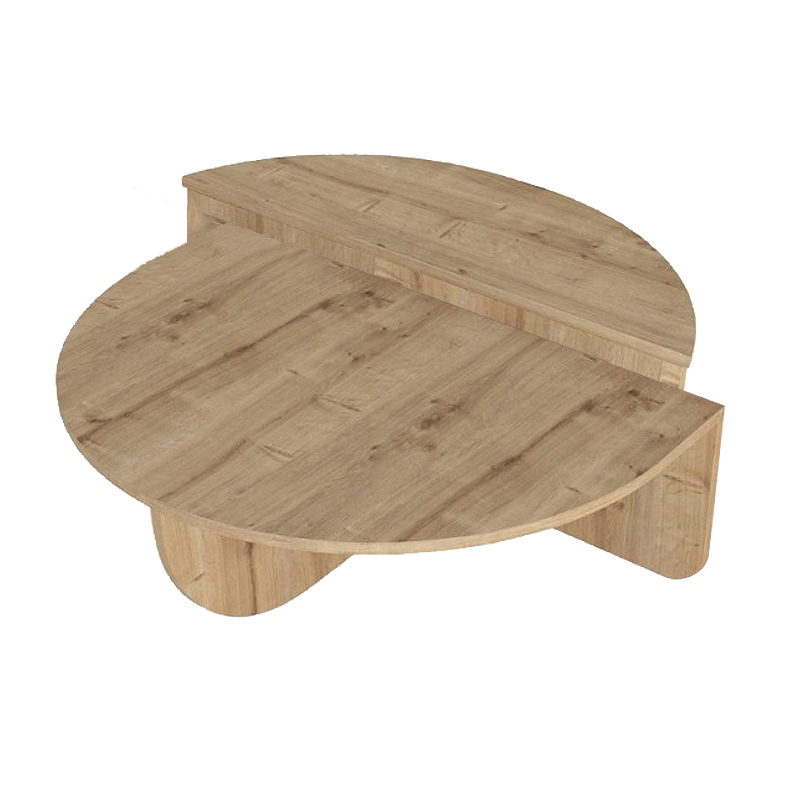 Τραπεζάκι σαλονιού χρώμα oak Ø85x35εκ. 6