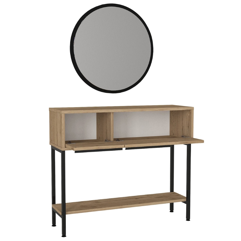 Κονσόλα με καθρέπτη χρώμα oak 7