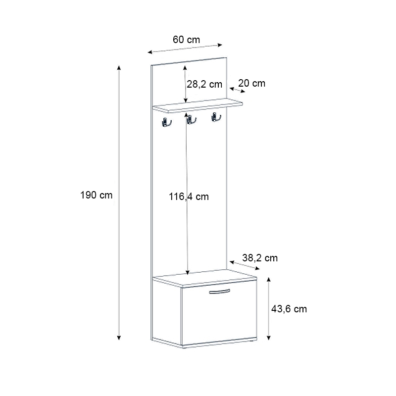 Έπιπλο εισόδου χρώμα καρυδί 6