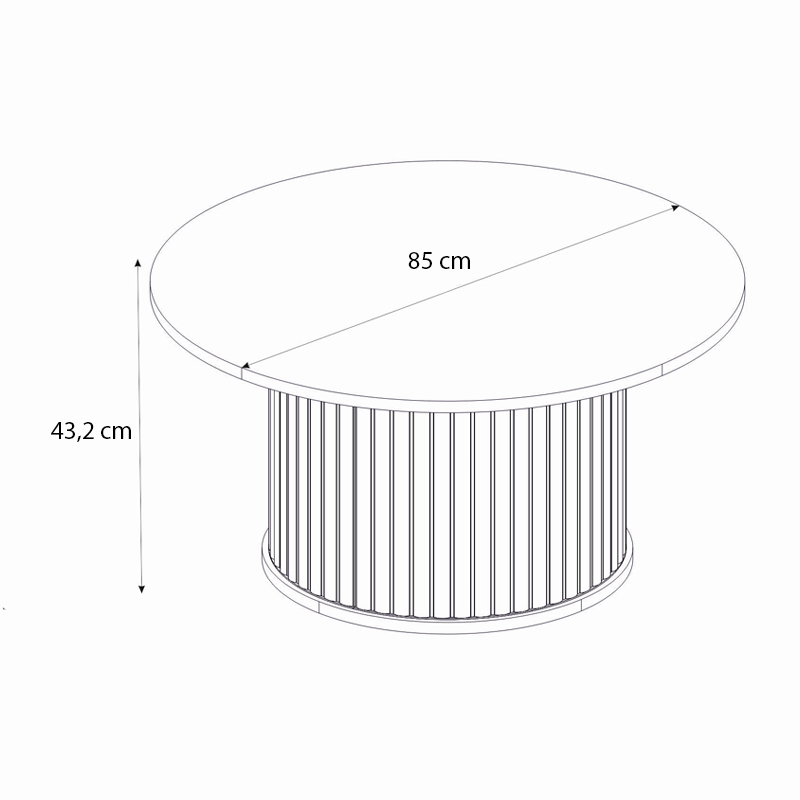 Τραπεζάκι σαλονιού χρώμα ivory - oak Ø85x43,2εκ. 5