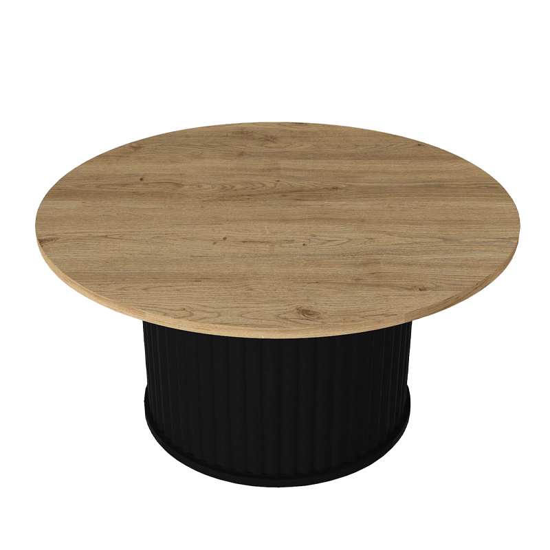 Τραπεζάκι σαλονιού χρώμα μαύρο - oak Ø85x43,2εκ. 8