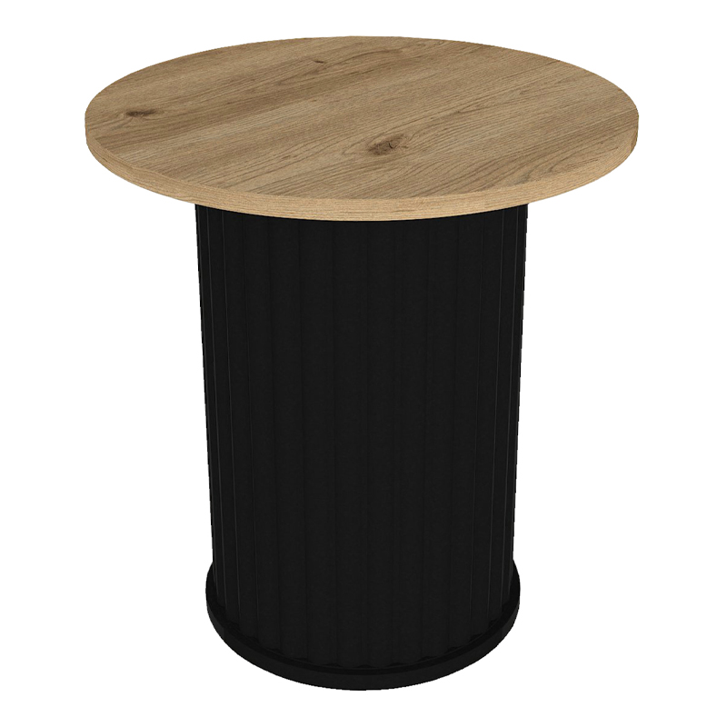 Τραπεζάκι βοηθητικό χρώμα μαύρο - oak Ø50x53,2εκ. 8