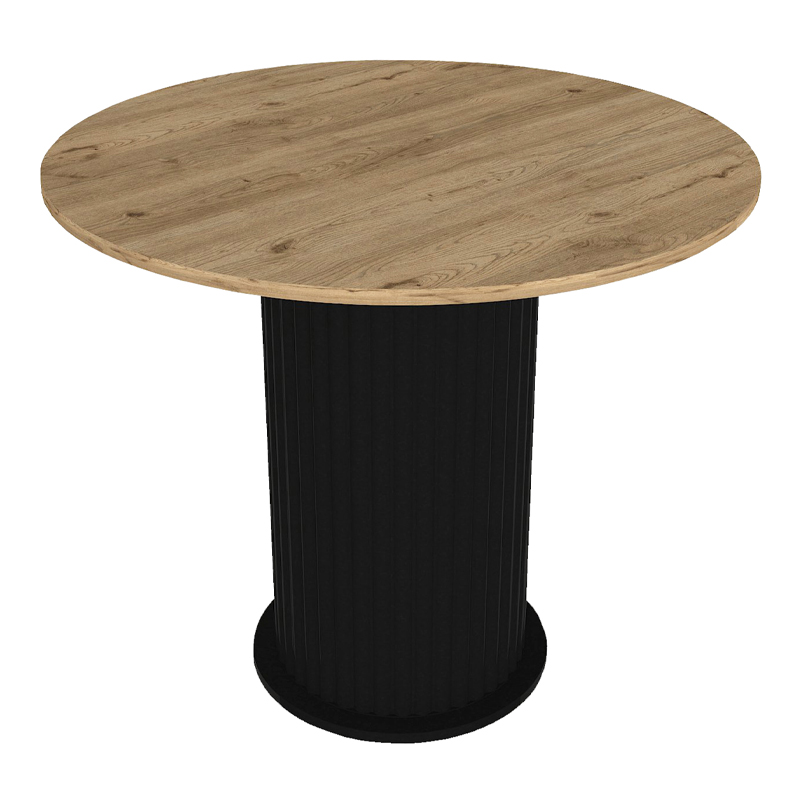 Τραπέζι χρώμα μαύρο - oak Ø90x77,7εκ. 9