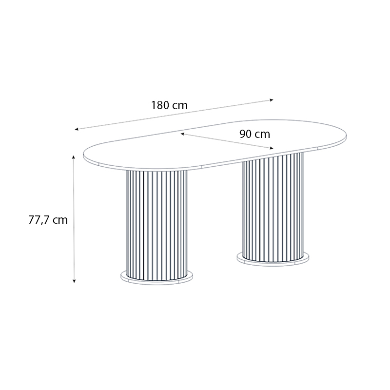 Τραπέζι χρώμα ivory - oak 7