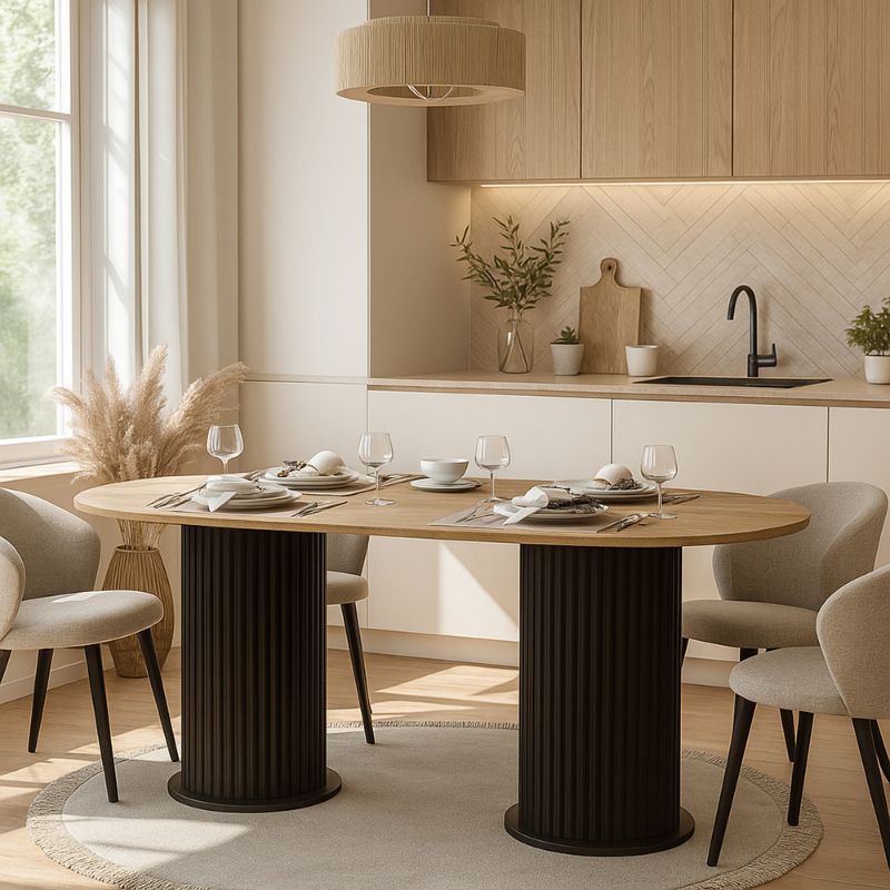 Τραπέζι χρώμα μαύρο - oak 7