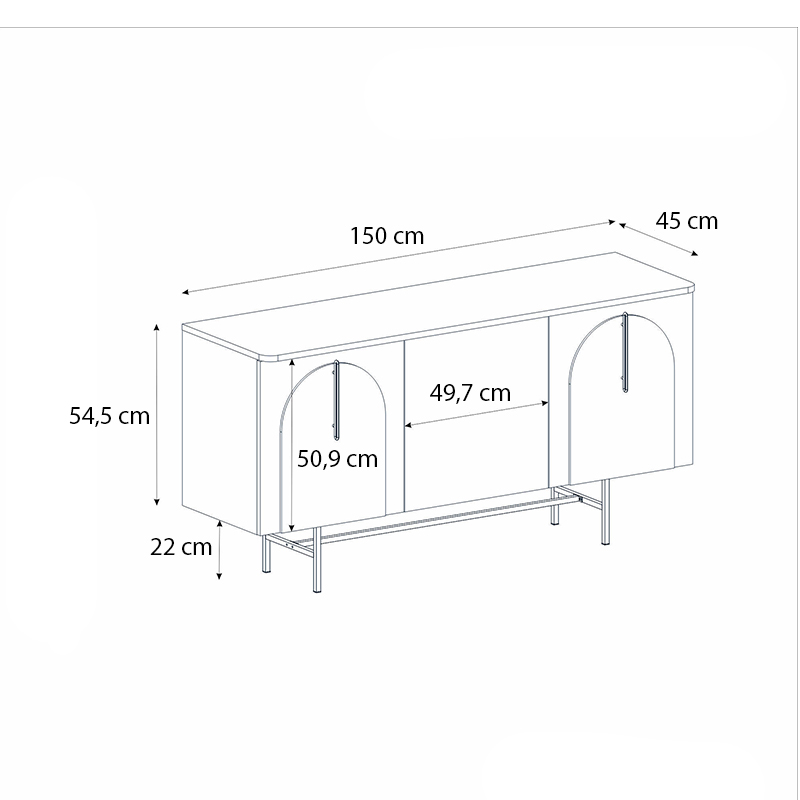 Μπουφές χρώμα oak - sandstone 8