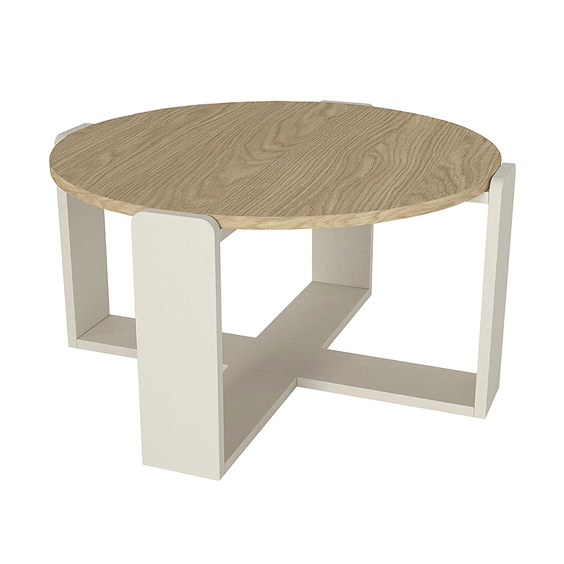 Τραπεζάκι σαλονιού χρώμα oak - sandstone Ø70x38εκ. 6