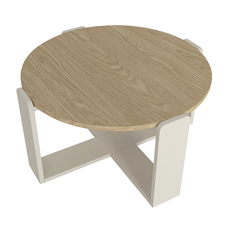 Τραπεζάκι σαλονιού χρώμα oak - sandstone Ø70x38εκ. 7