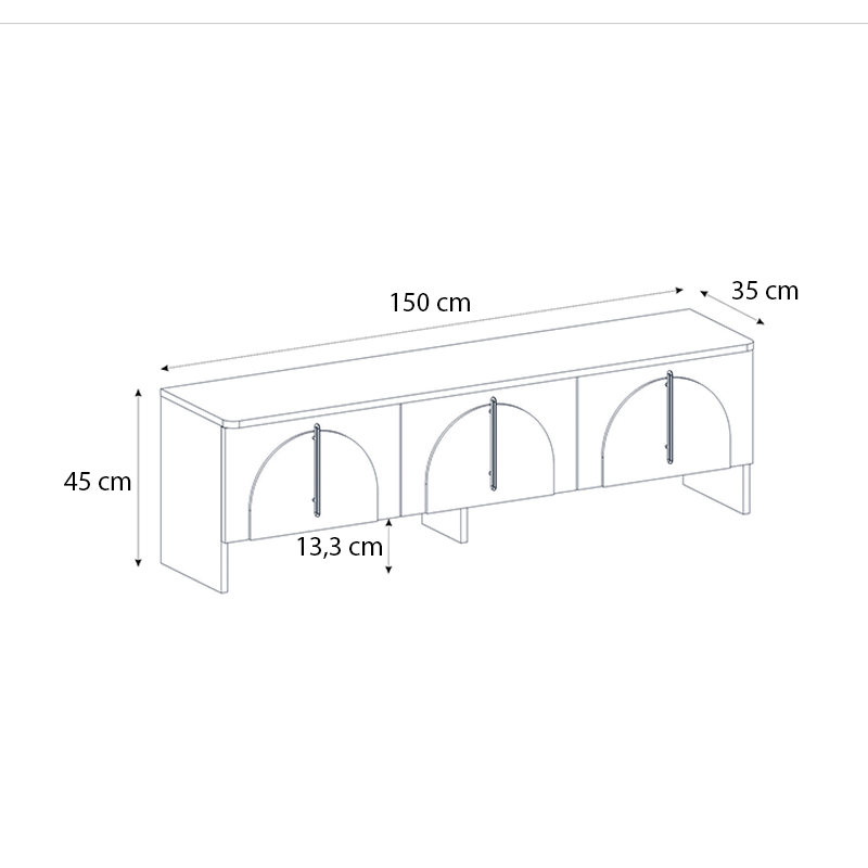Έπιπλο τηλεόρασης χρώμα oak - sandstone 8
