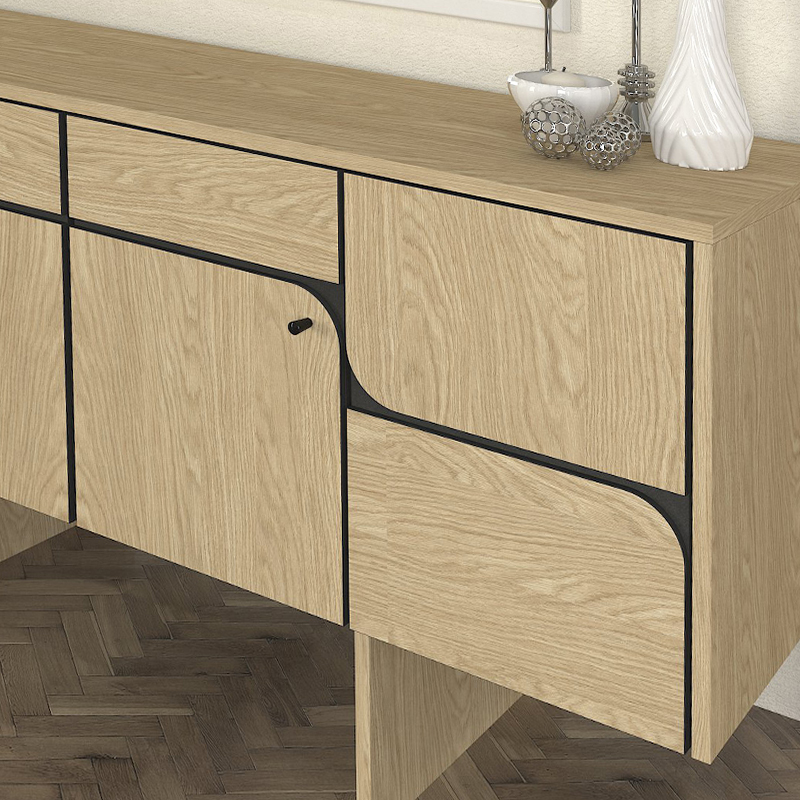 Μπουφές χρώμα oak - ανθρακί 4