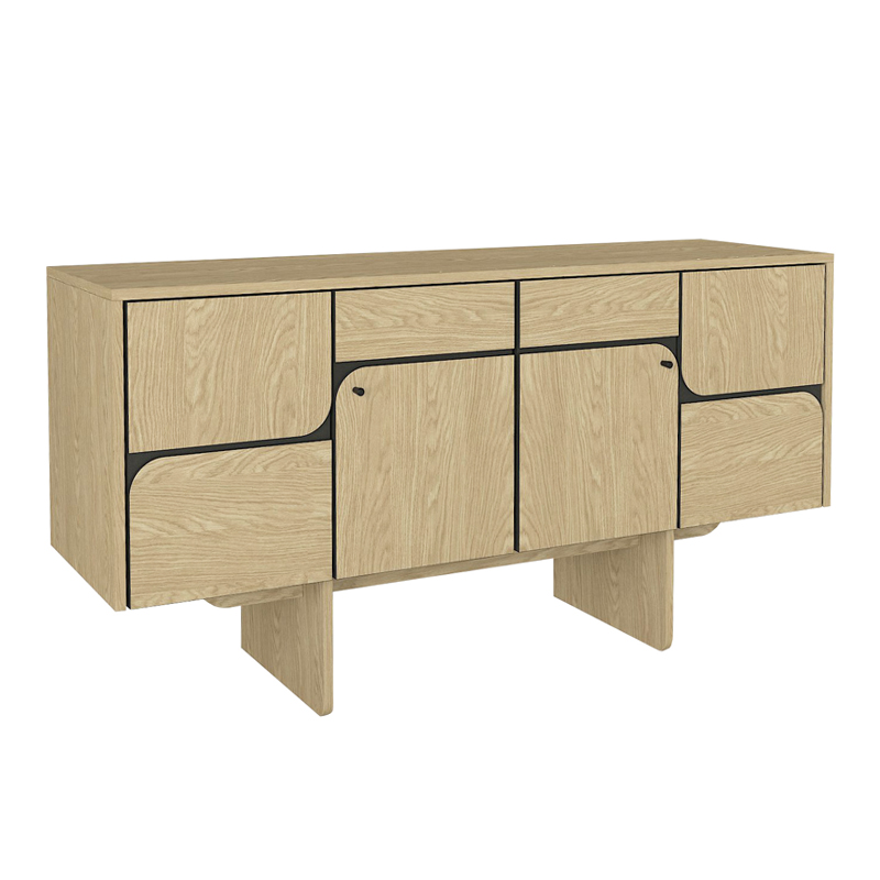 Μπουφές χρώμα oak - ανθρακί 6