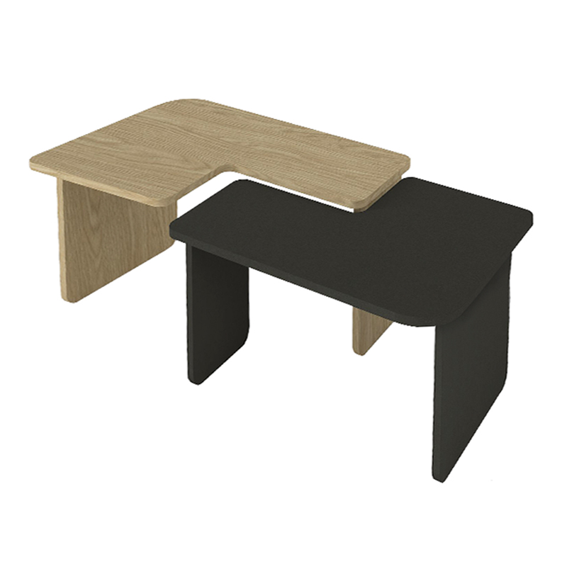 Τραπεζάκι σαλονιού σετ 2τμχ χρώμα oak - ανθρακί 8