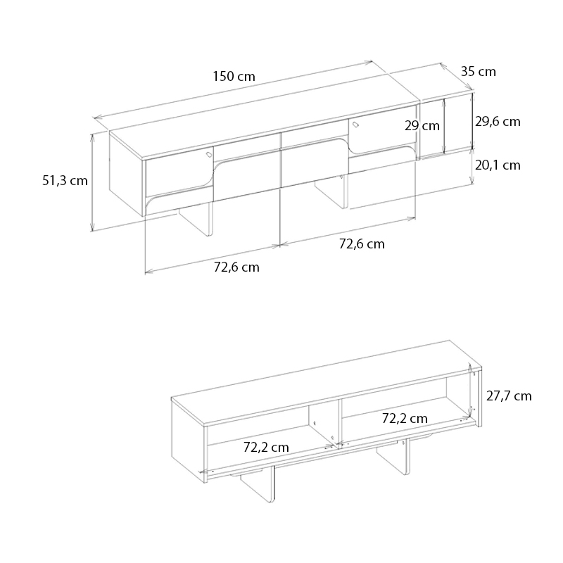 Έπιπλο τηλεόρασης χρώμα oak - ανθρακί 8