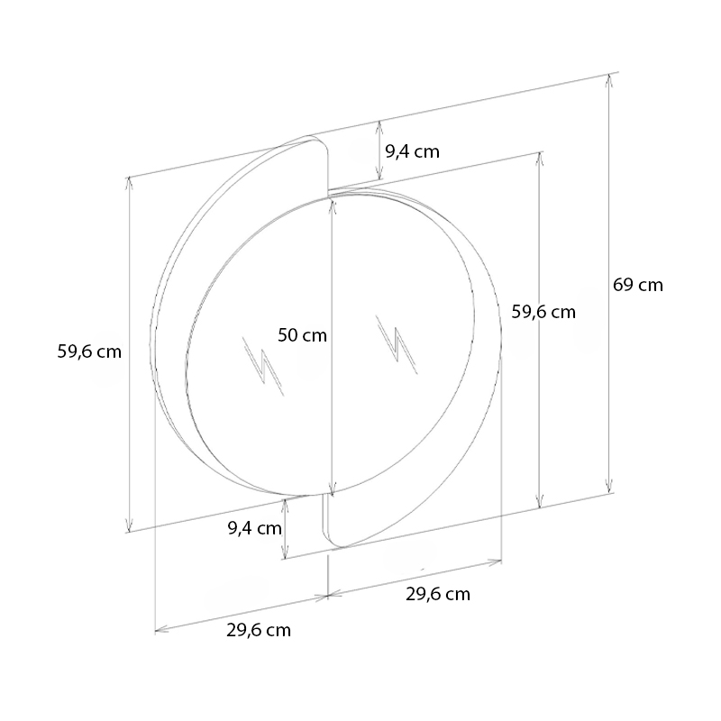Καθρέπτης τοίχου Μegapap χρώμα sandstone - travertine 6