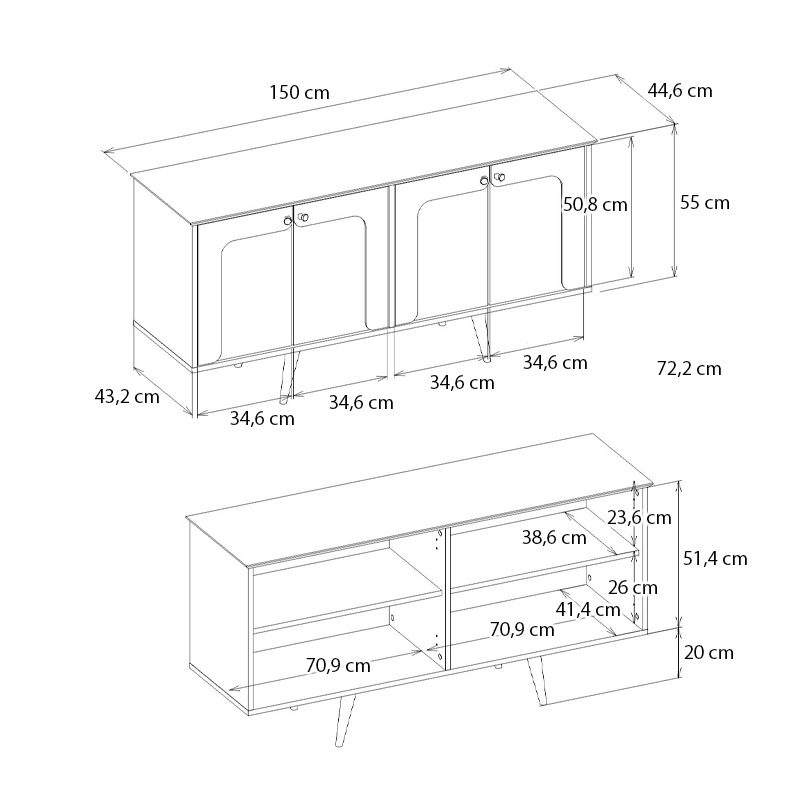 Μπουφές χρώμα sandstone - travertine 8