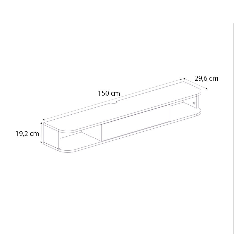Έπιπλο τηλεόρασης επιτοίχιο με LED χρώμα oak - sandstone 7
