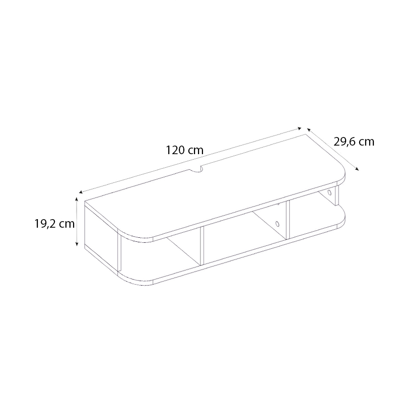 Έπιπλο τηλεόρασης επιτοίχιο με LED χρώμα λευκό 6