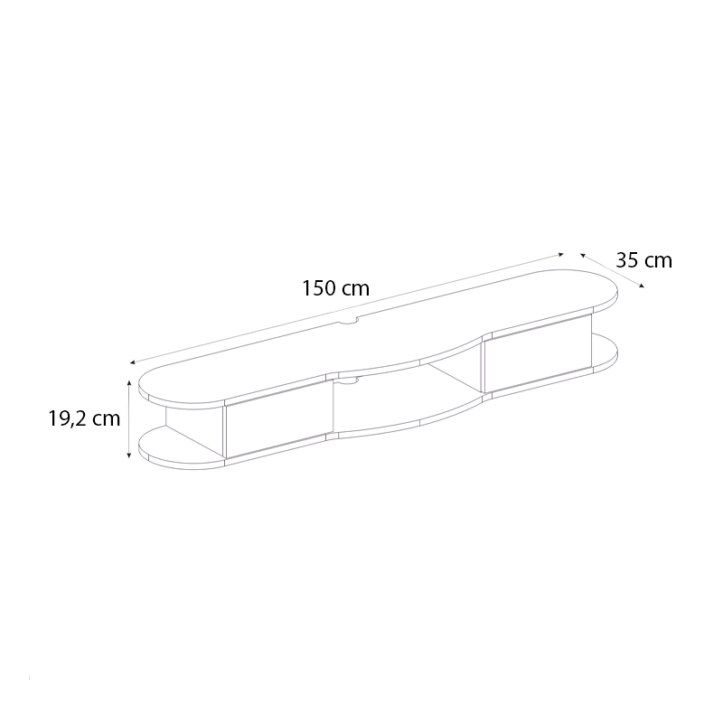 Έπιπλο τηλεόρασης επιτοίχιο με LED χρώμα ανθρακί - oak 7